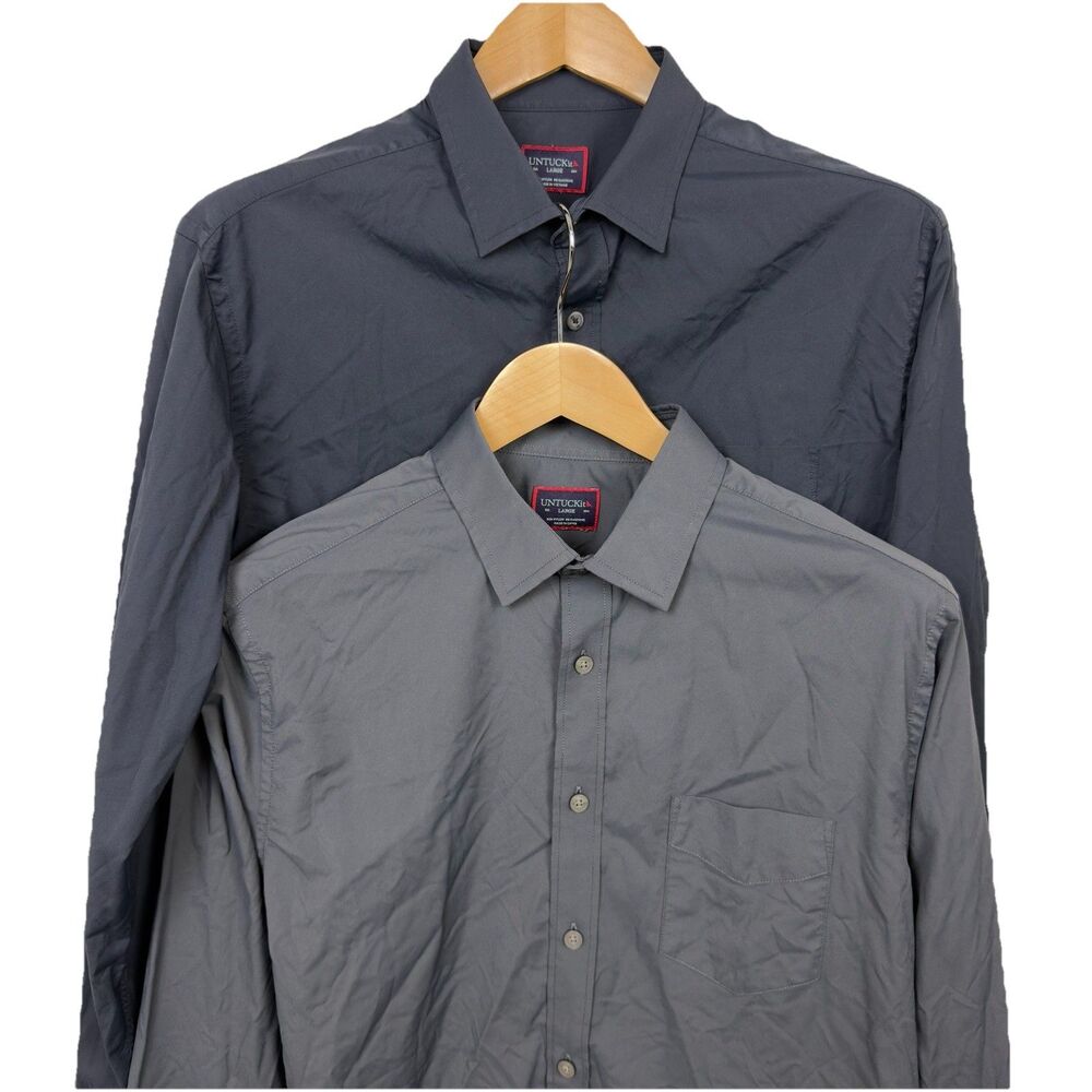 UNTUCKit Performance Nylon Bundle Mens L Long Sleeve Button Up Shirts Stretch